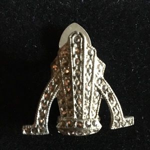 Vintage Marcasite Frog Dress Clip